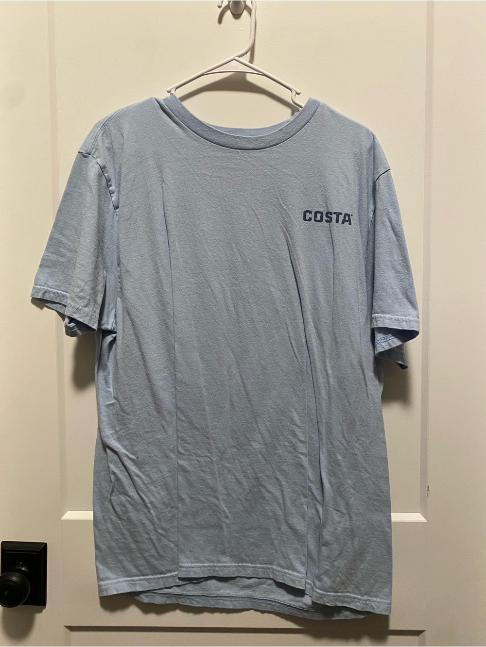 (3/$15) Costa Men XL Light Blue Short-Sleeve Crew Tee